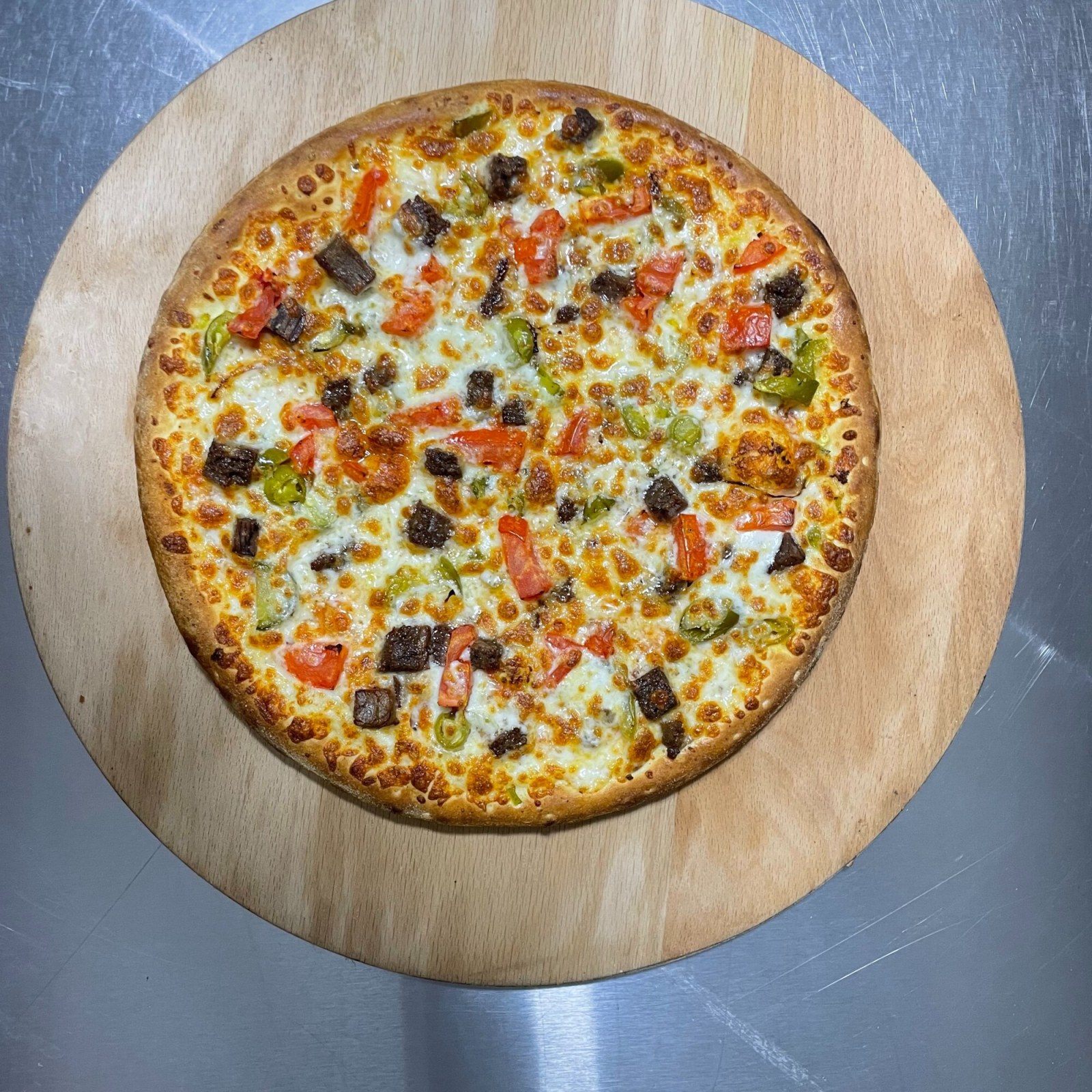 Yeni Nesil İnce Hamur Kavurmalı Gurme Pide 27 Cm Yuvarlak
