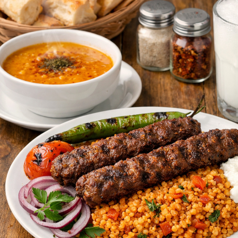 Pilav Üstü Kebap+Çorba+Ayran