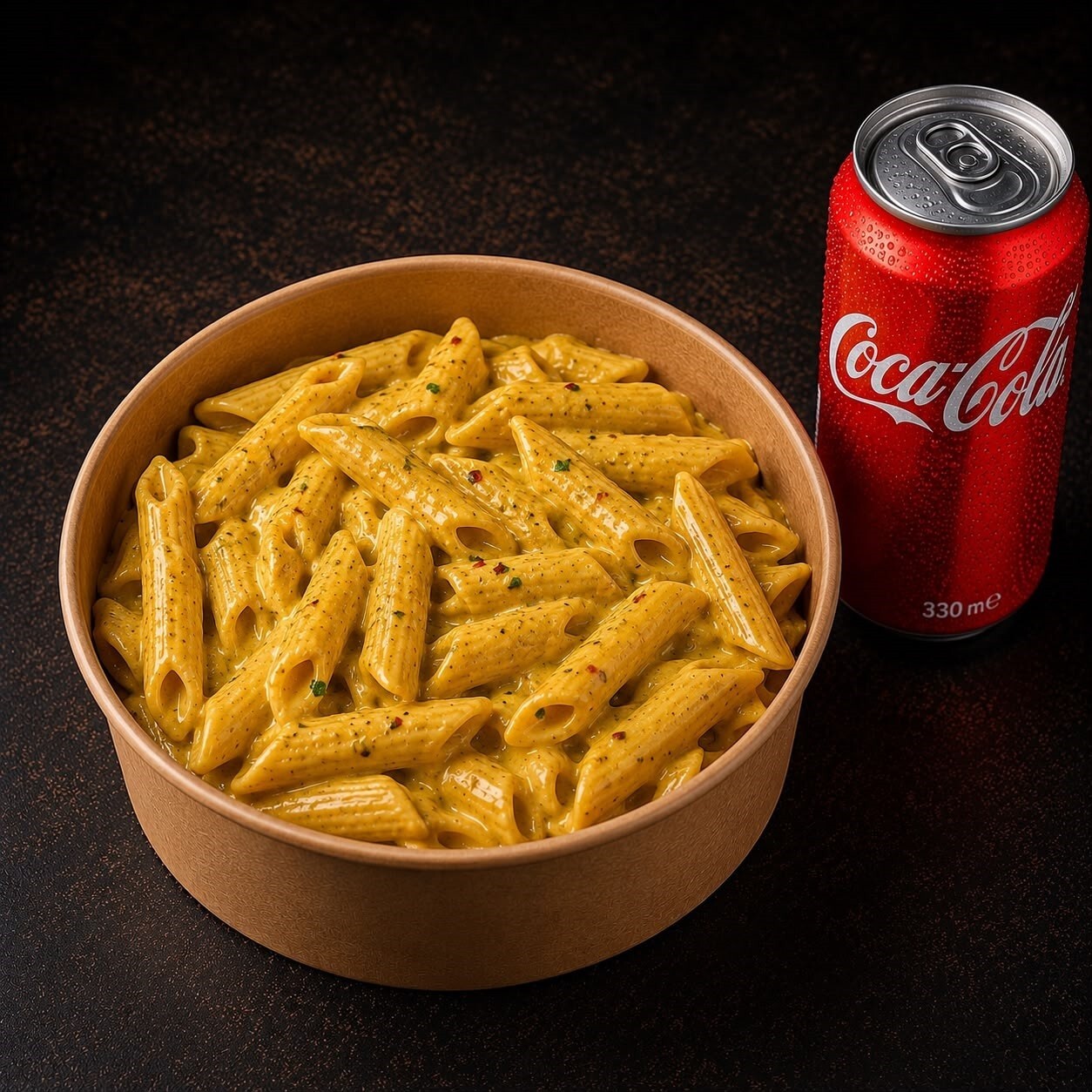 Köri Soslu Penne Tavuksuz + İçecek
