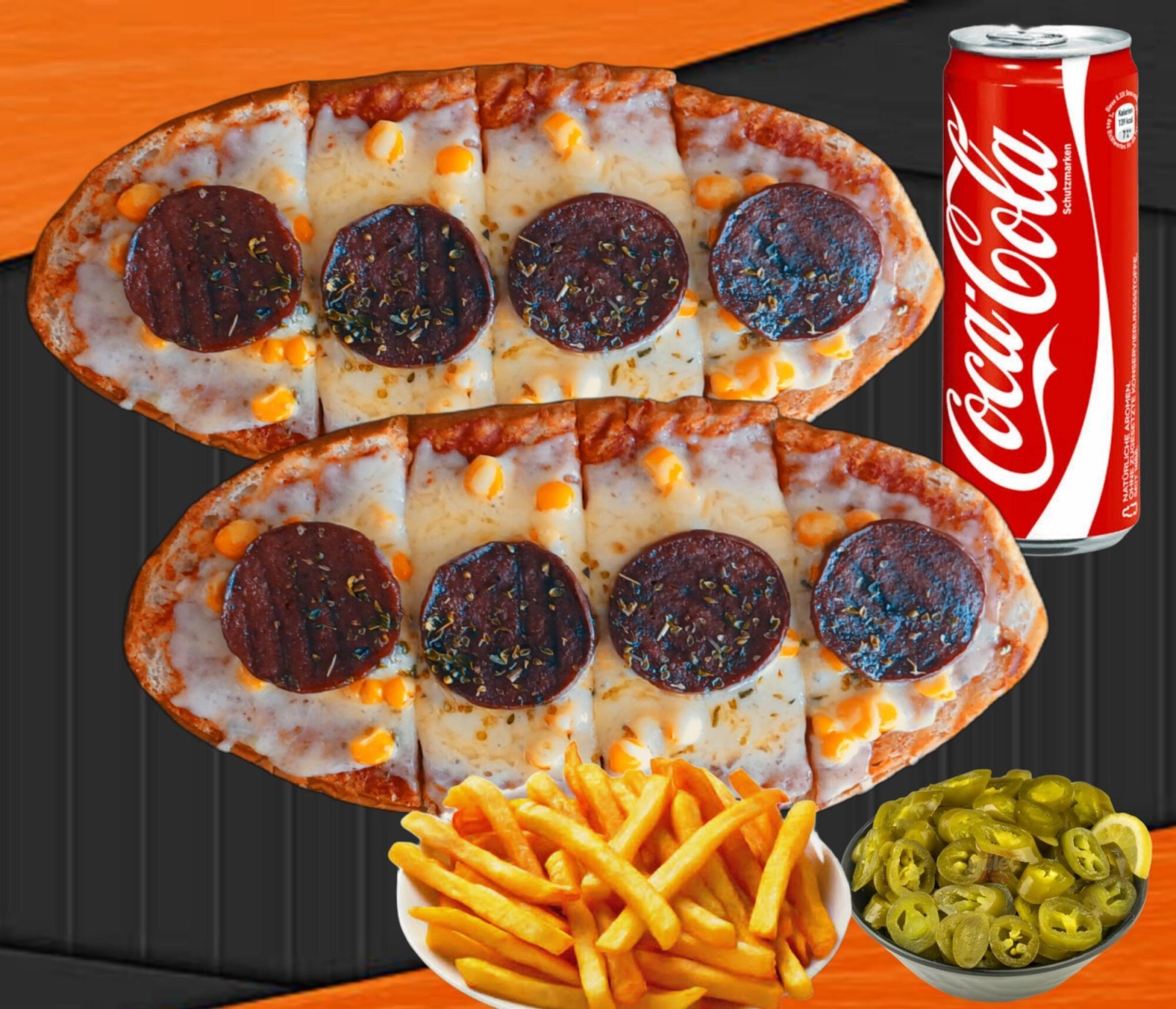 2'li TosPizza Kaşarlı Sucuklu Menü