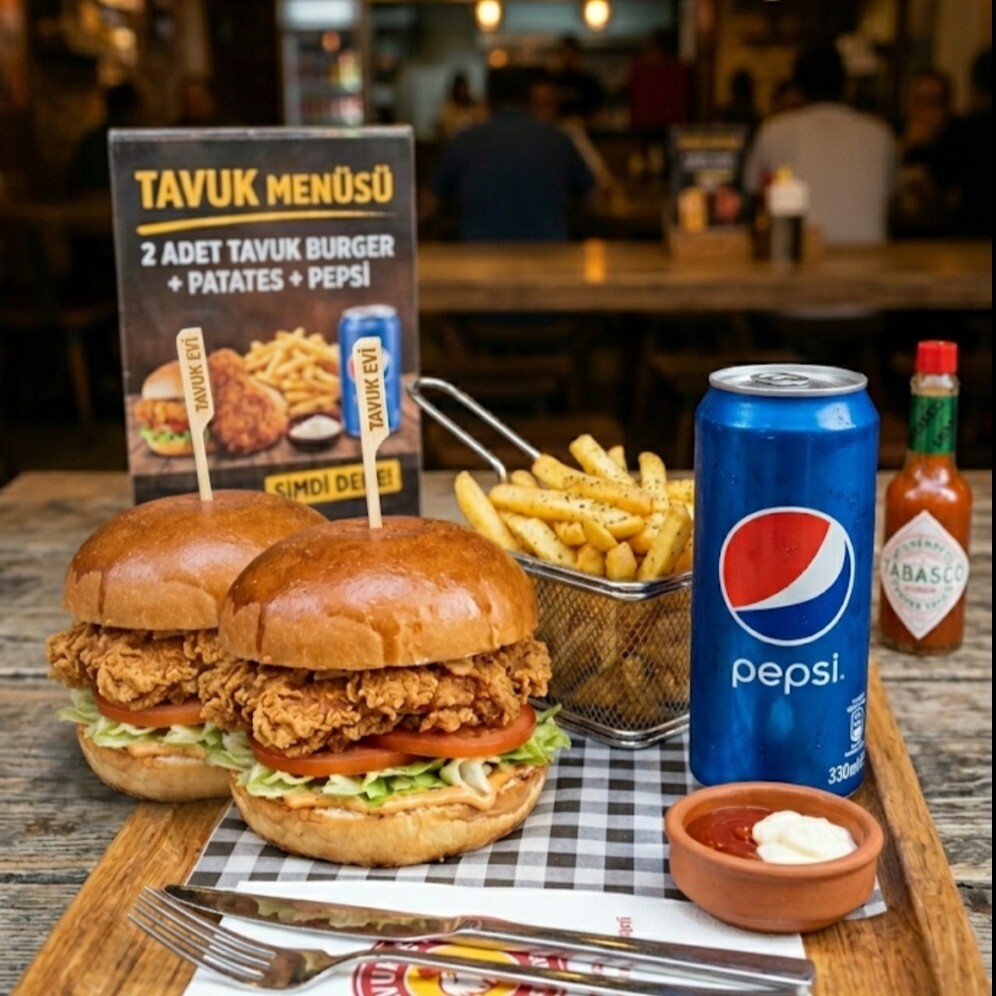 2 Li Tavuk Burger Menü