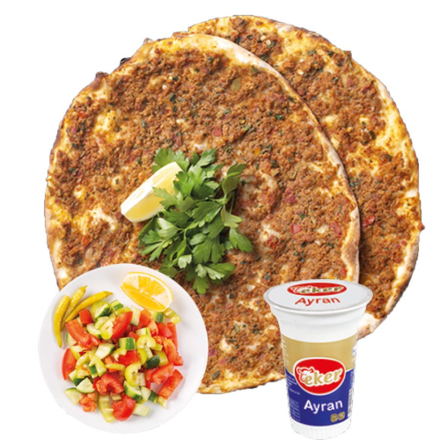 2 Kişilik 4 Lahmacun +2 Ayran + Salata Ve Ezme İkramdır.