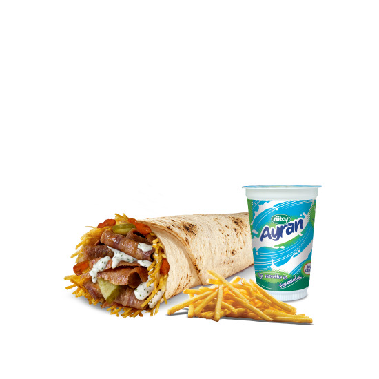 Cacık Soslu Dürüm Et Döner Menü