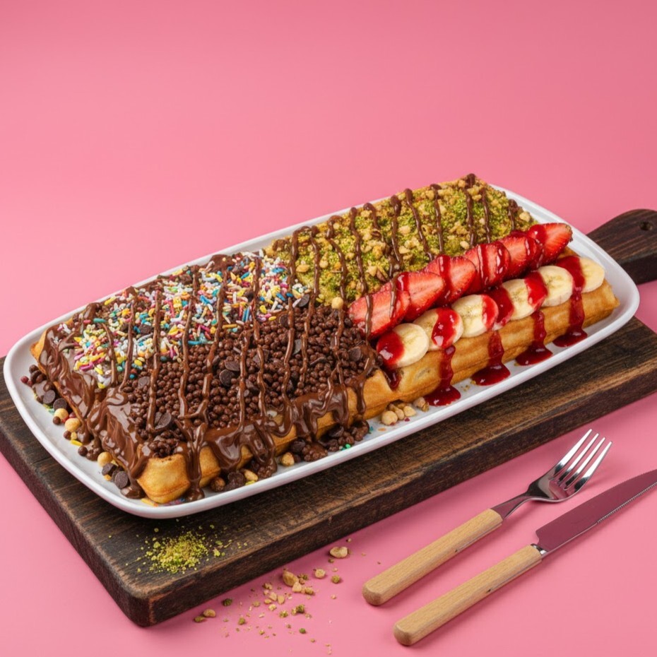 Çilek Vişne Tutkusu Waffle (İki Kişilik)