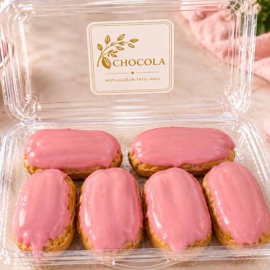 Ekler Çilek Çikolatalı 250 Gr (6 Adet)