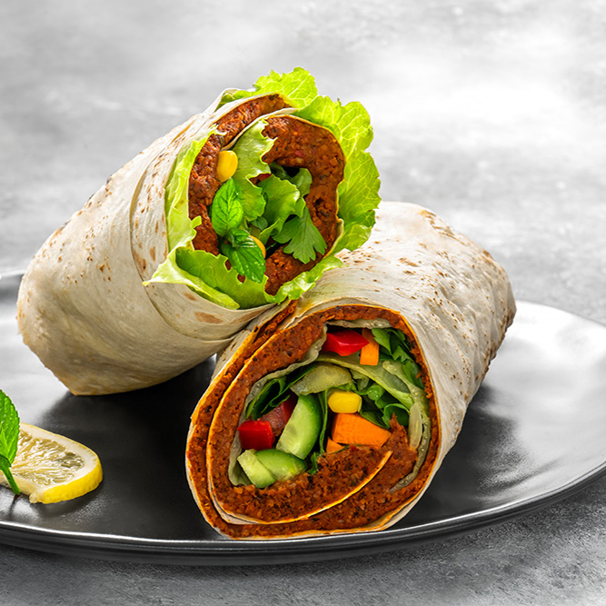 Mega Çiğ Köfte Dürüm + Ayran Menü 150 gr