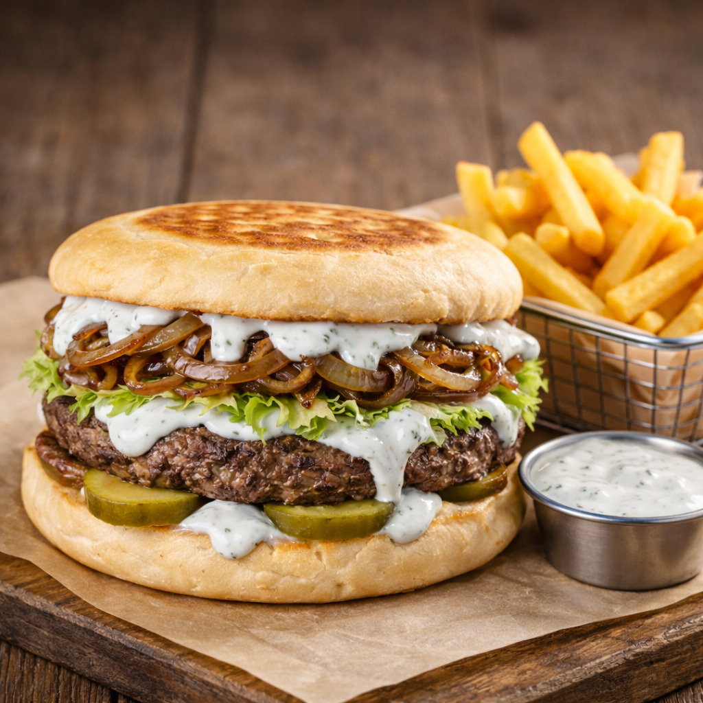 Ranch Bazlama Burger Menü