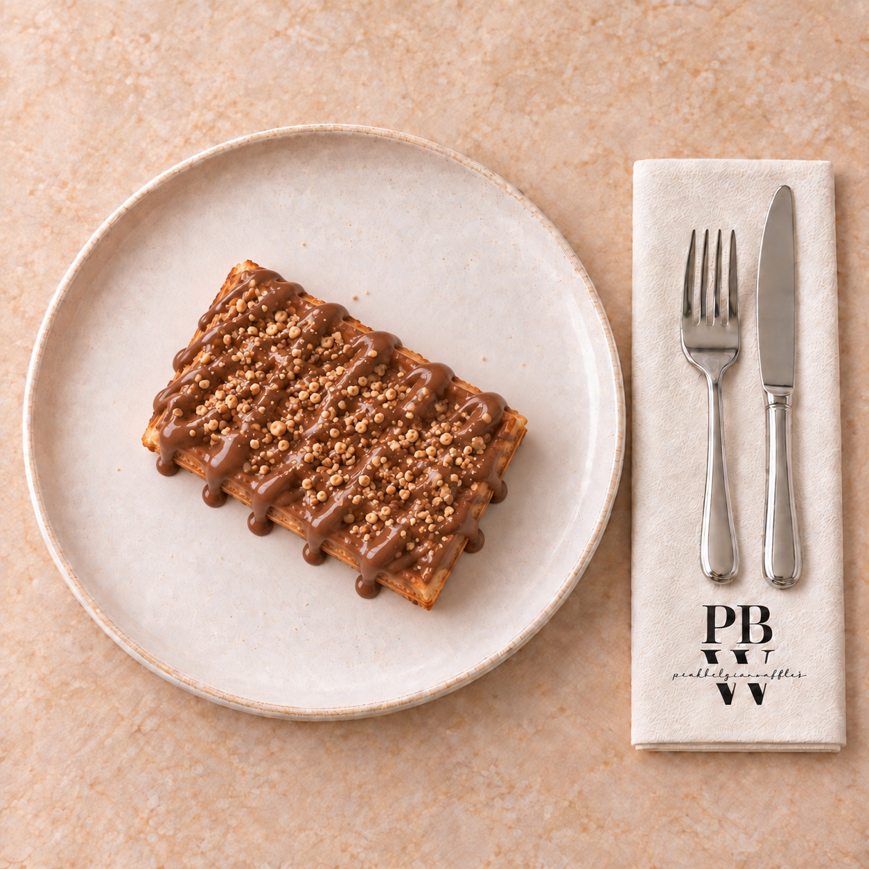 Sütlü Çikolatalı Waffle Tek Kişilik (Meyvesiz)