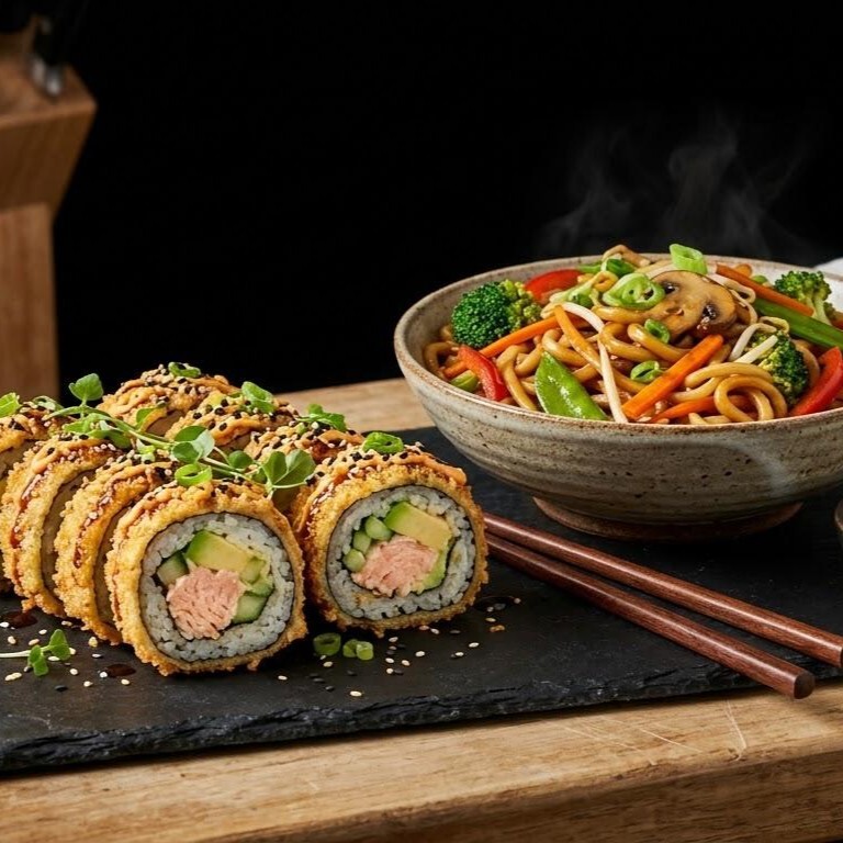 Somon Cruncy Roll+Sebzeli Noodle+1 Coca Cola 330 ml