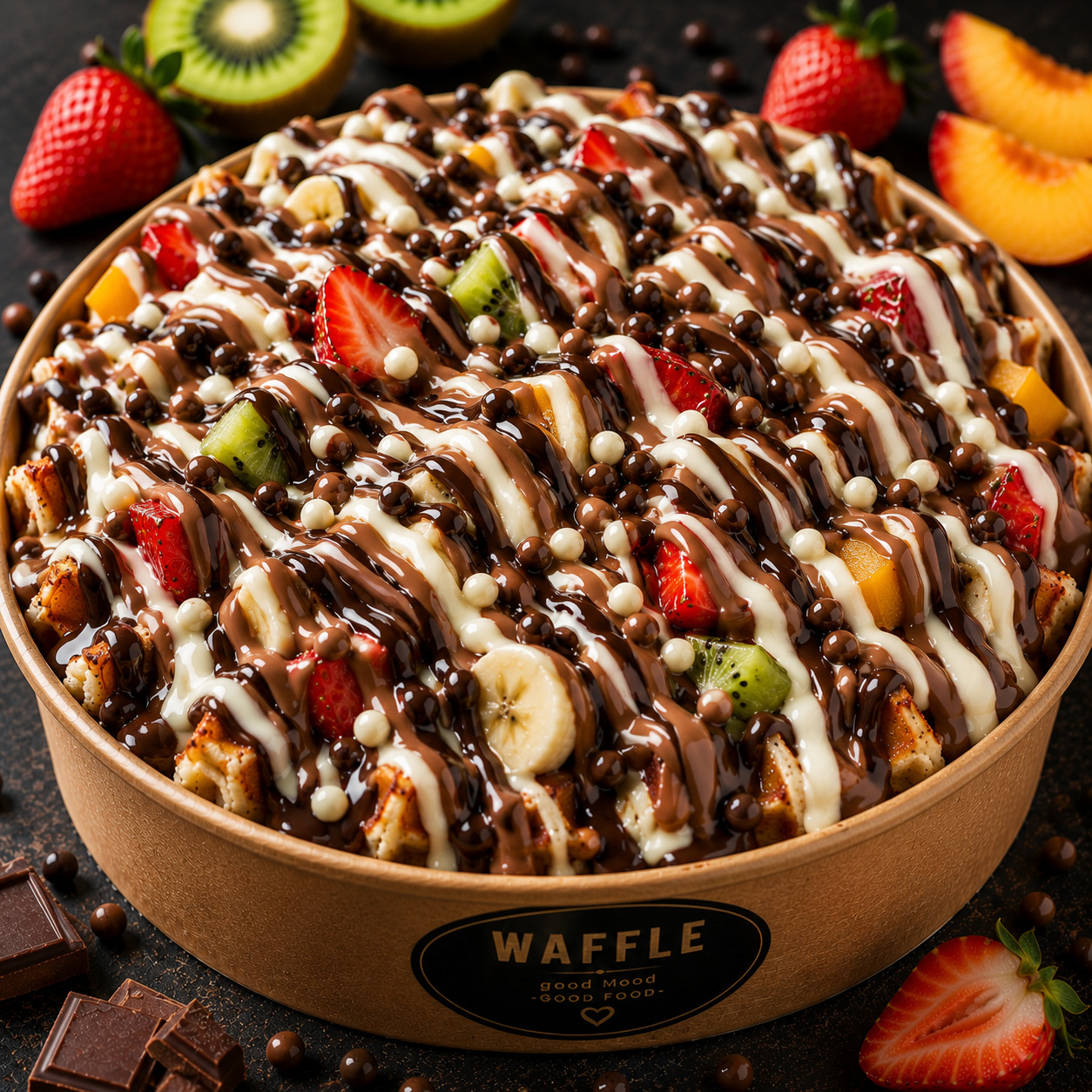 Double Çikolatalı Waffle Kova