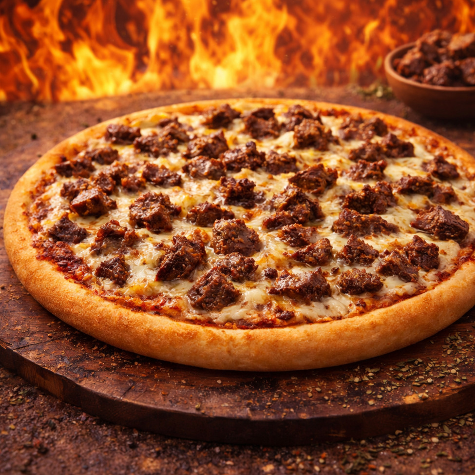 Kavurmalı Pizza (Orta Boy)