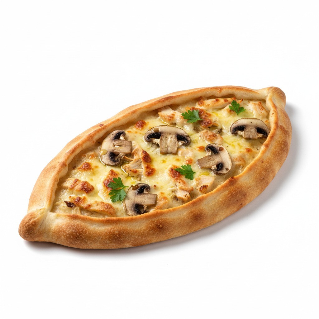Kaşarlı Mantarlı Tavuklu Pide