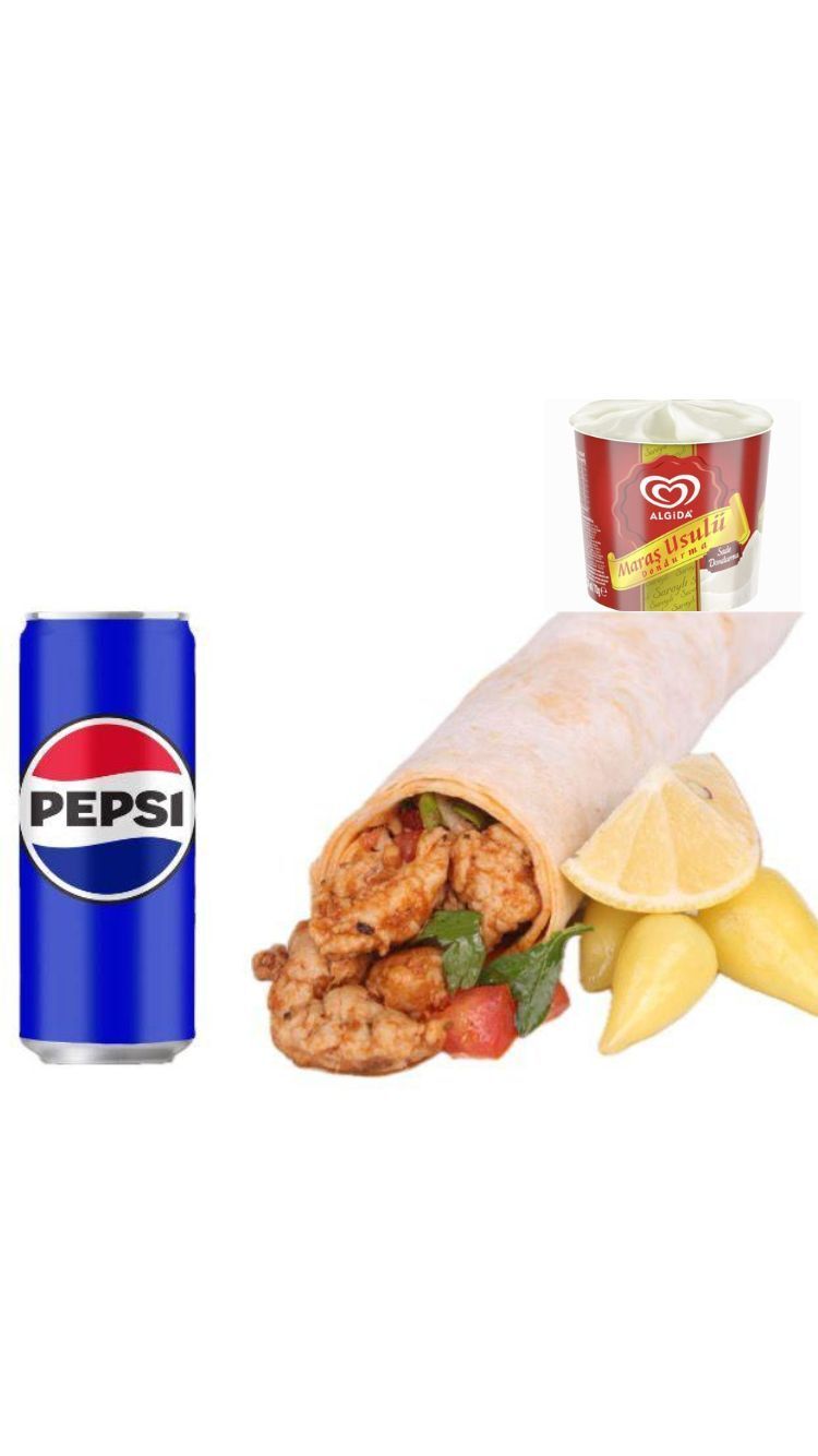 Tavuk Tantuni Dürüm+Pepsi+Algida Maraş Cup