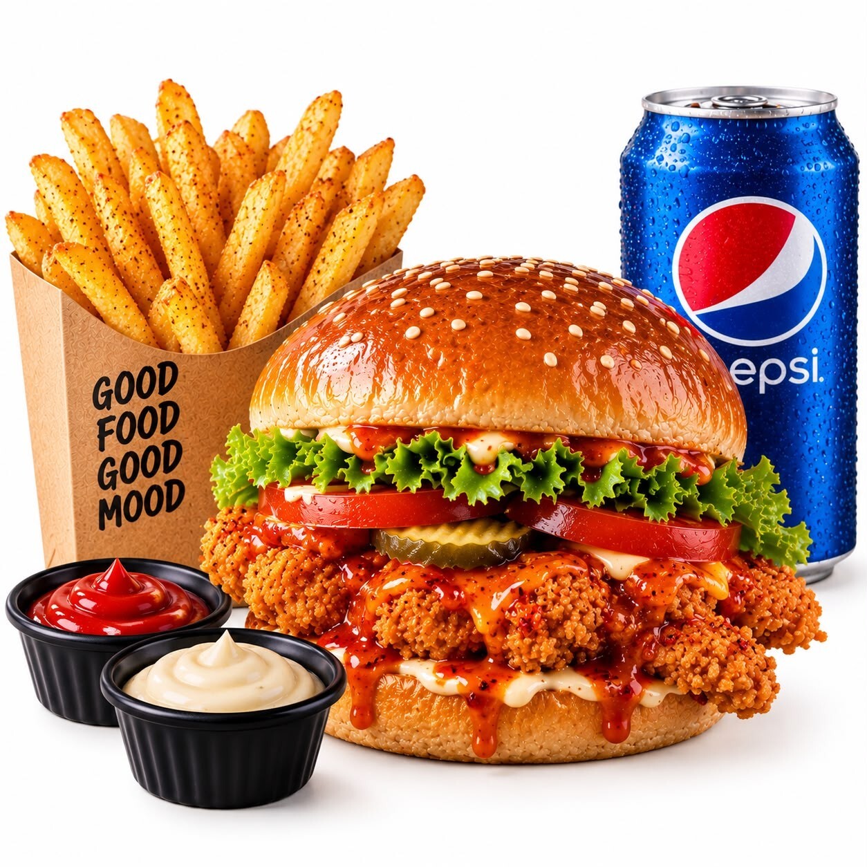 Acılı Tavuk Burger Menü