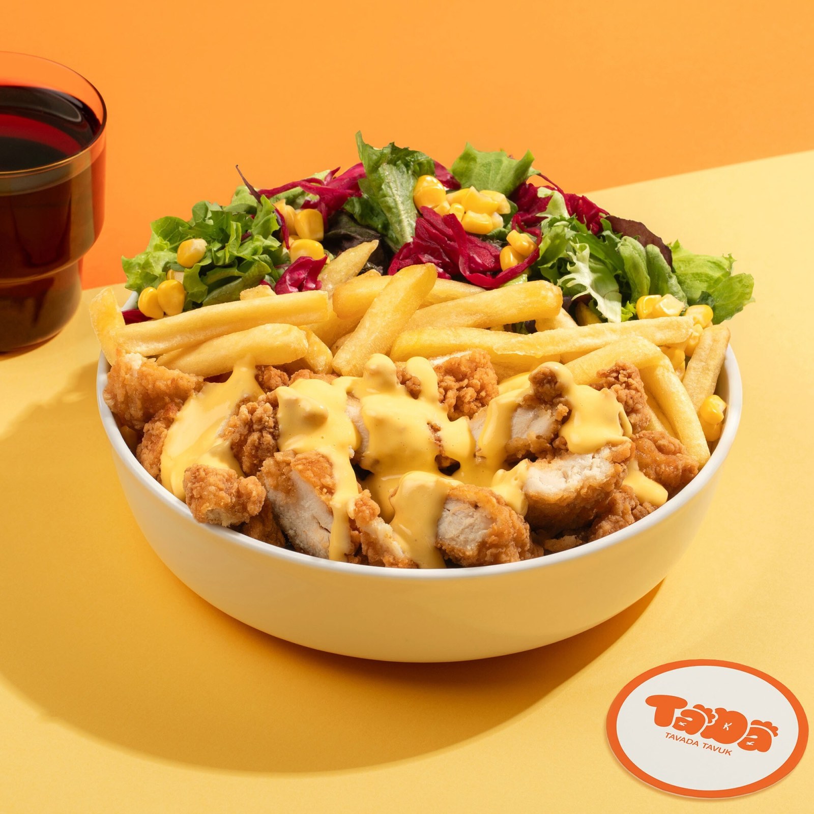 Cheddar Soslu Çıtır Tavuk Patates