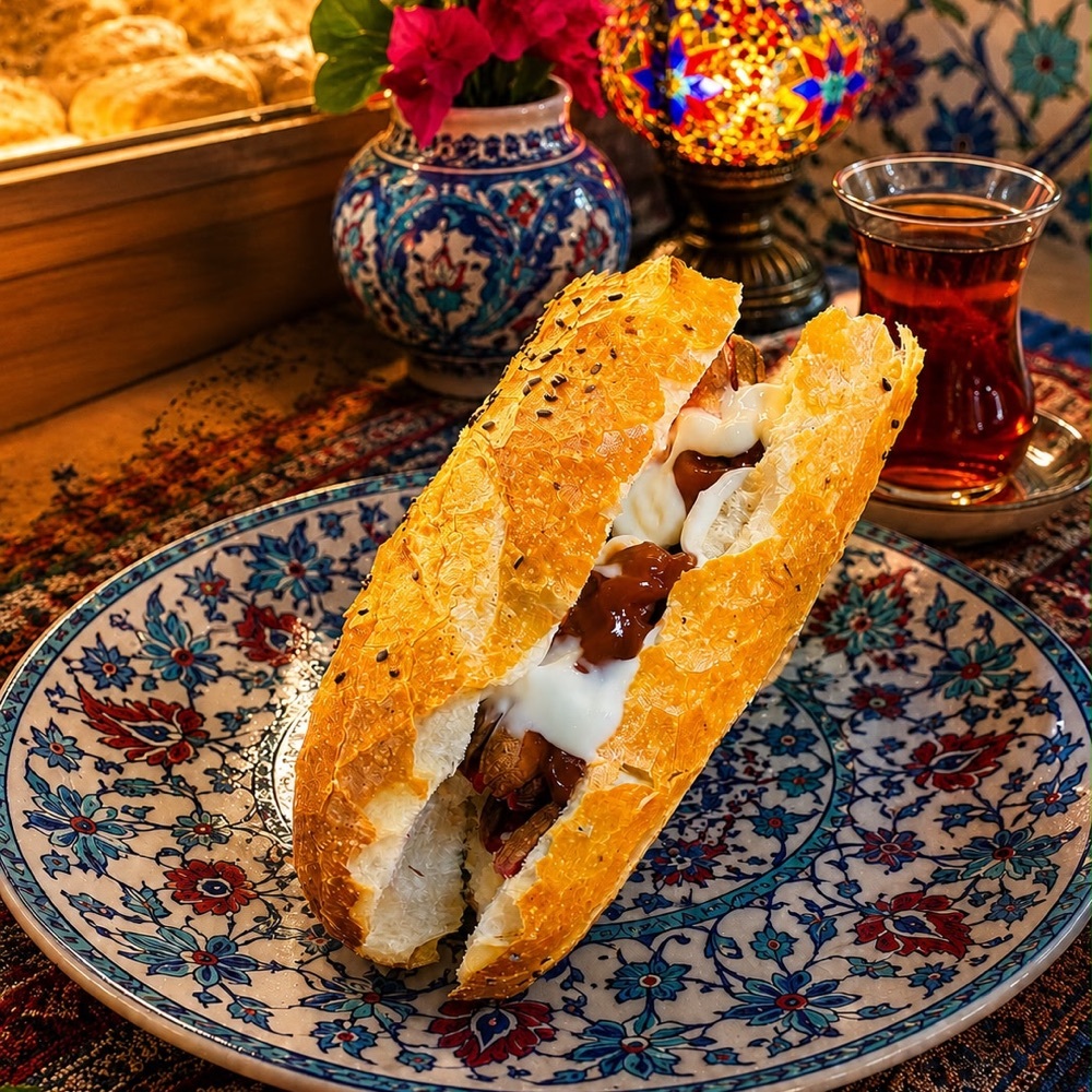 Ekmek arası Sosis + Ayran 175 ml