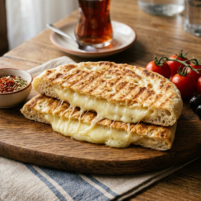 Bazlama Kaşarlı Tost