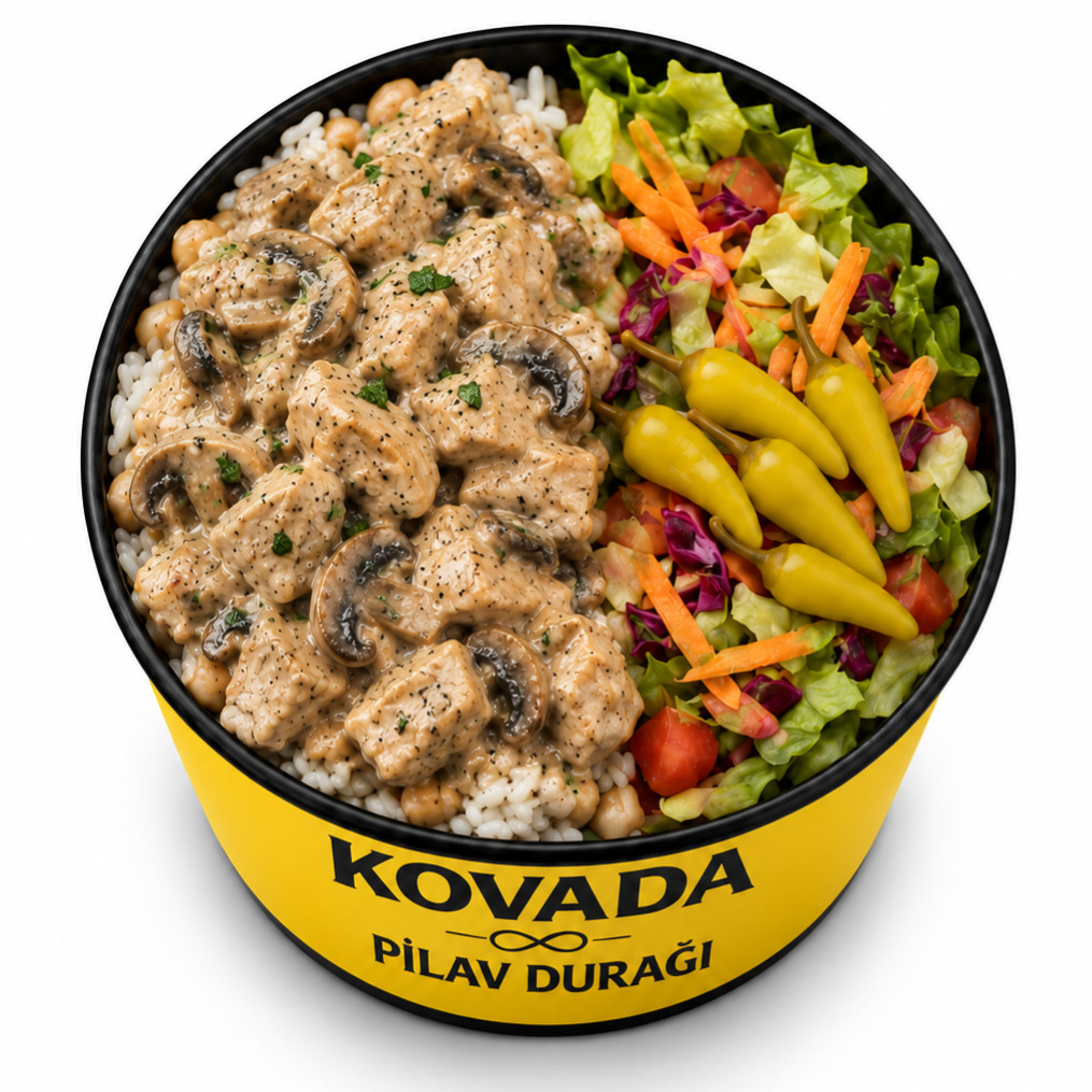 Kovada Pilav Üstü Kremalı Mantarlı Tavuk