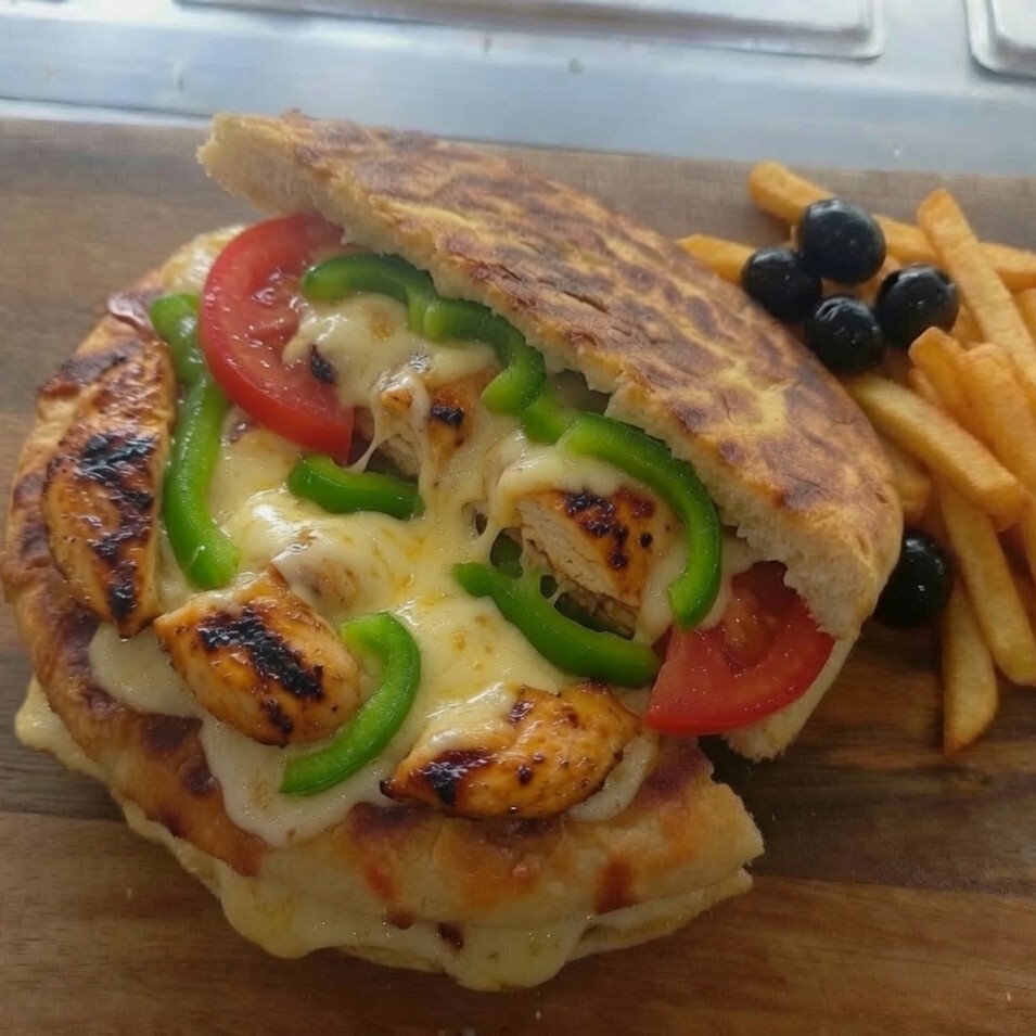 Izgara Tavuklu Fit Bazlama Tost & Patates Kızartması