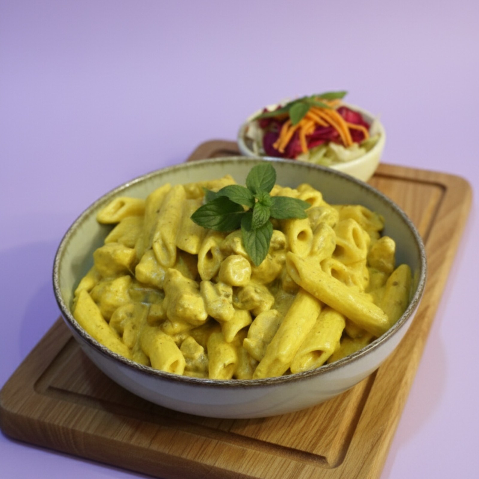 Kremalı Köri Soslu Penne (Mantarsız)