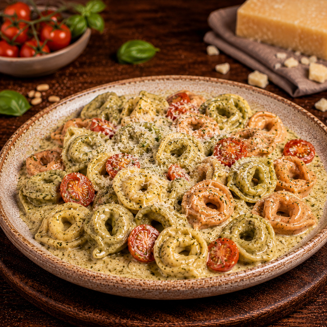 Pesto Soslu 3 Renkli Tortellini