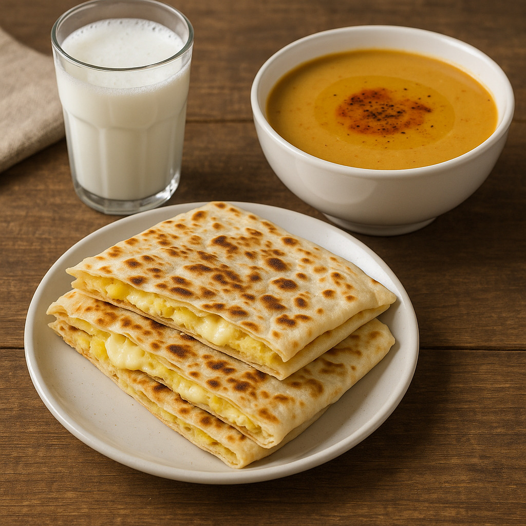 Kaşarlı Patatesli Gözleme + Mercimek Çorbası + Ayran