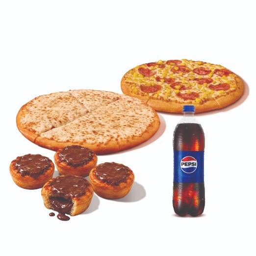 2 Orta Boy Pizza + KITKAT® ile Sezar Puffs + İçecek (1 L)