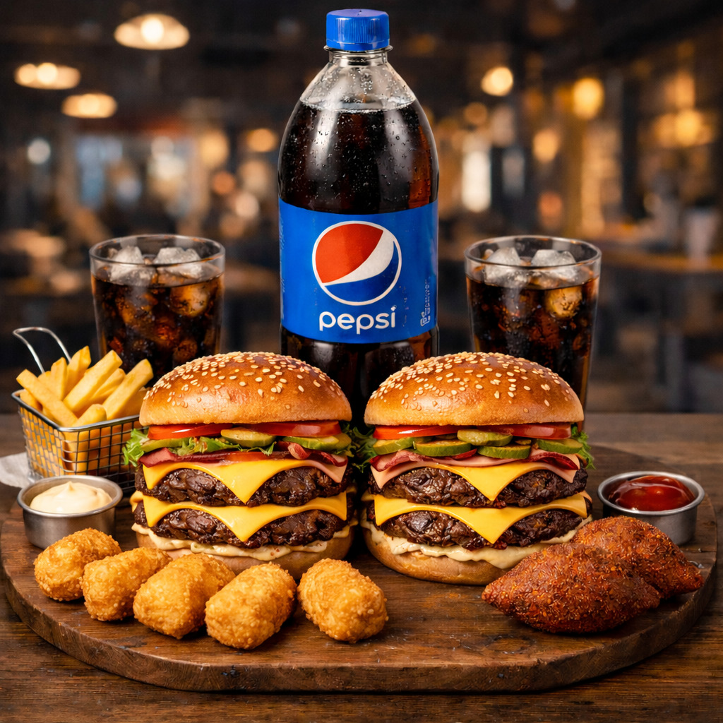 Süper İkili Double Burger Menü (2 Kat Köfte !)