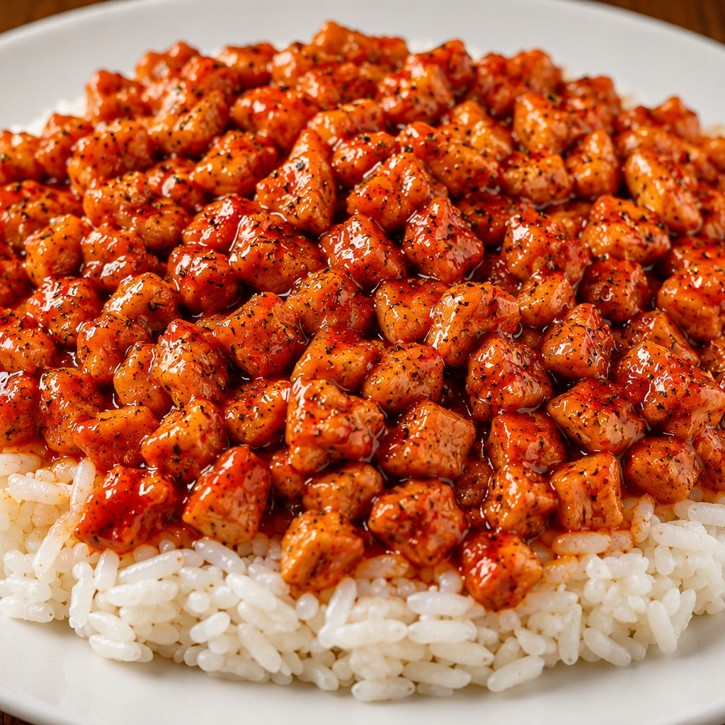 Orta Acı Soslu Tavuk Pilav