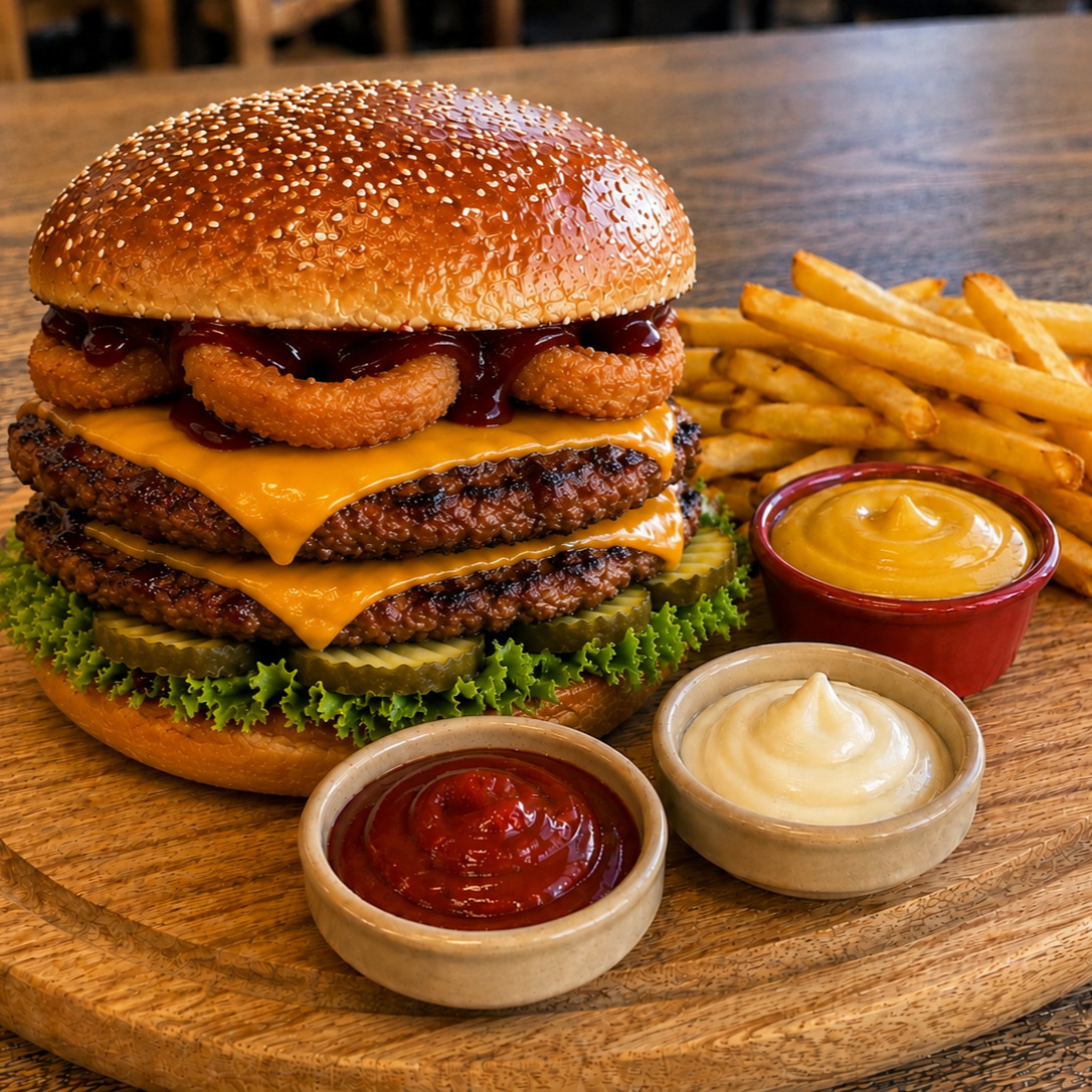 Double Onion Burger Menü