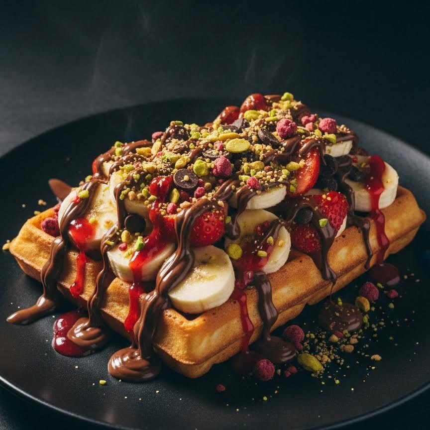 Sütlü Çikolata Çilek Waffle