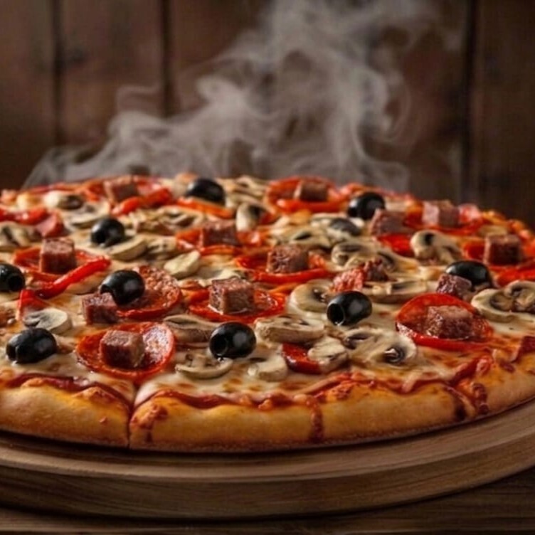 Extra Sucuklu Pizza (Orta) VIP Live Sos Küp Sucuk Mantarlı Zeytinli Gurme Pizzacı Pizza