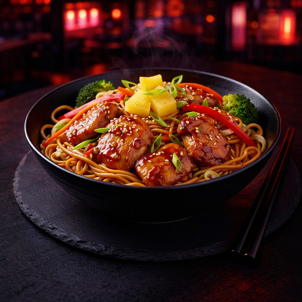 Moğol Usulü Tavuklu Noodle - Mongolian Style Chicken Noodles