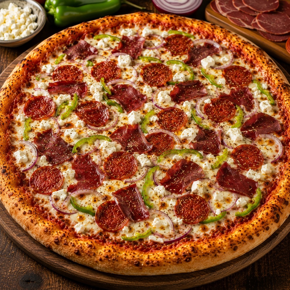 Pastırmalı Kayseri Pizza (Büyük Boy)