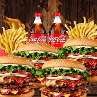 4'Lü Et Burger Menü