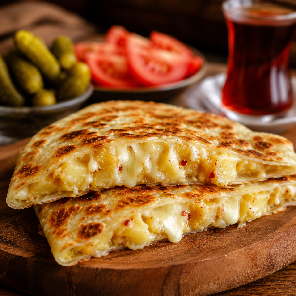 Peynirli Patatesli Kaşarlı Gözleme