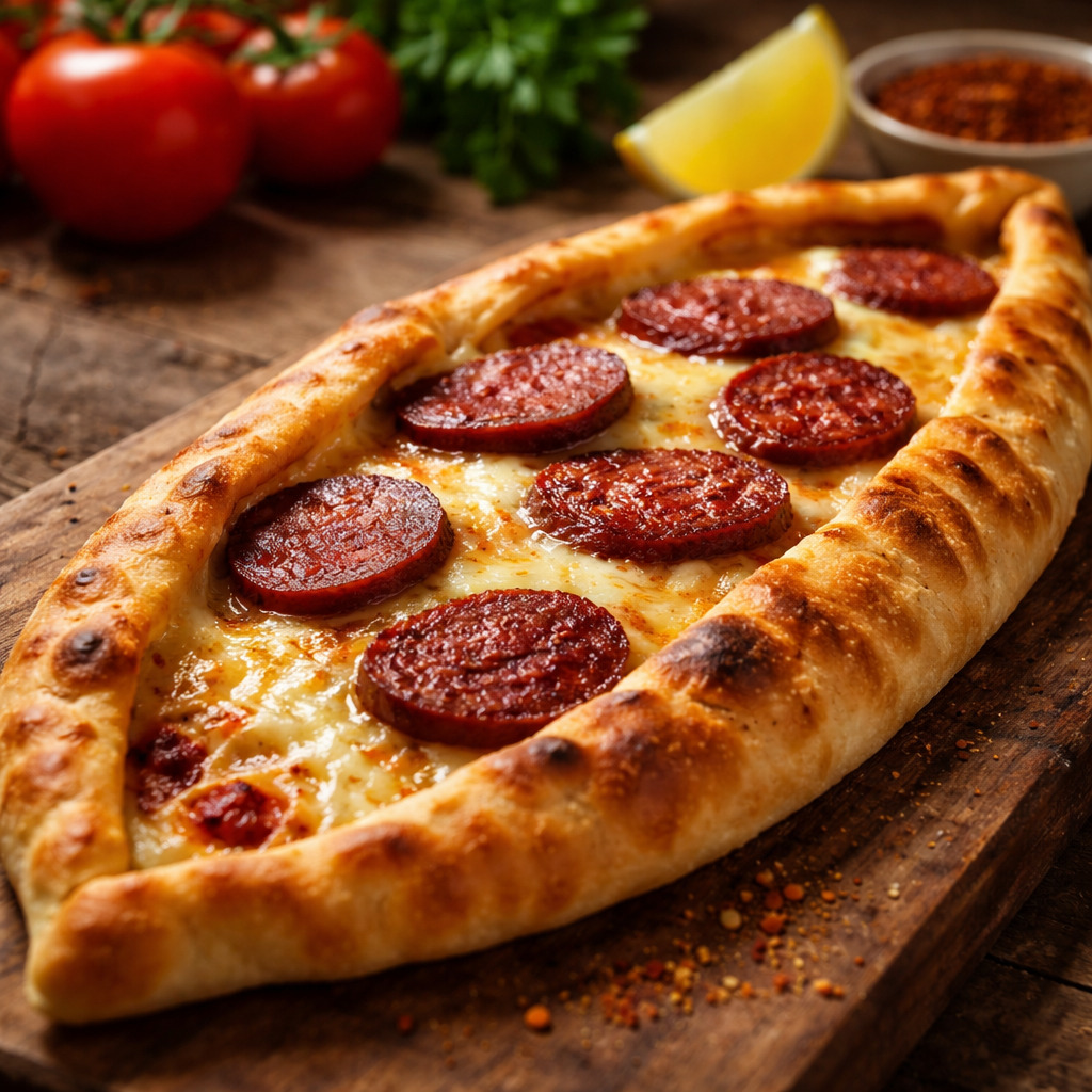 Kaşarlı Sucuklu Pide
