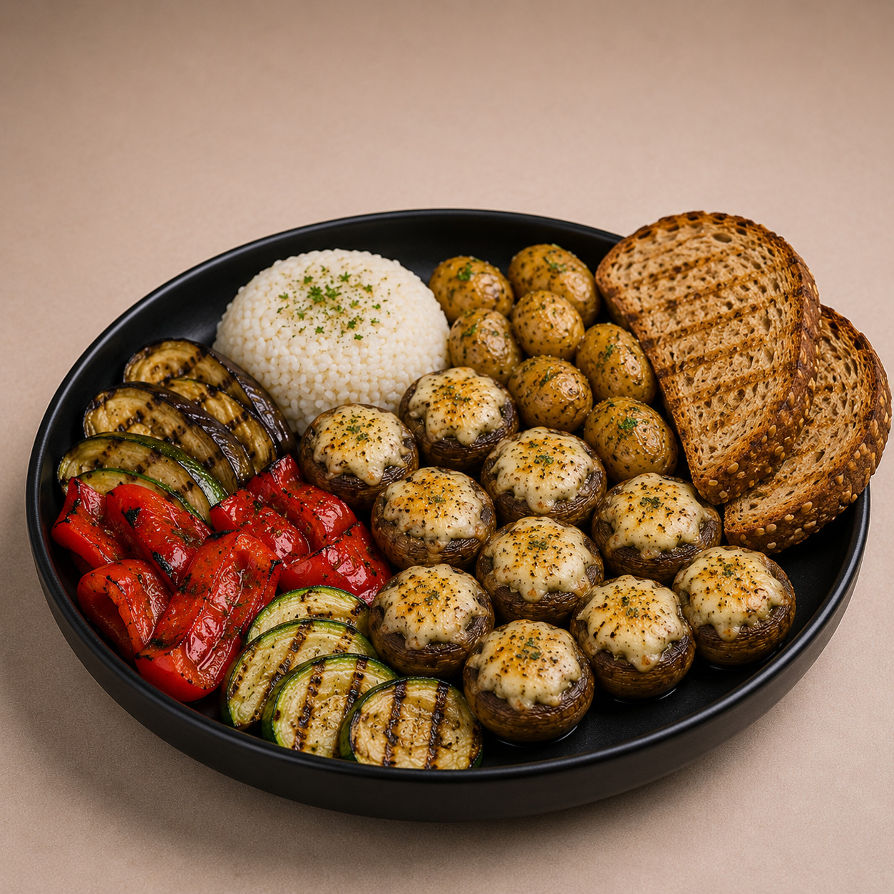 Izgarada Kaşarlı Mantar Dolma