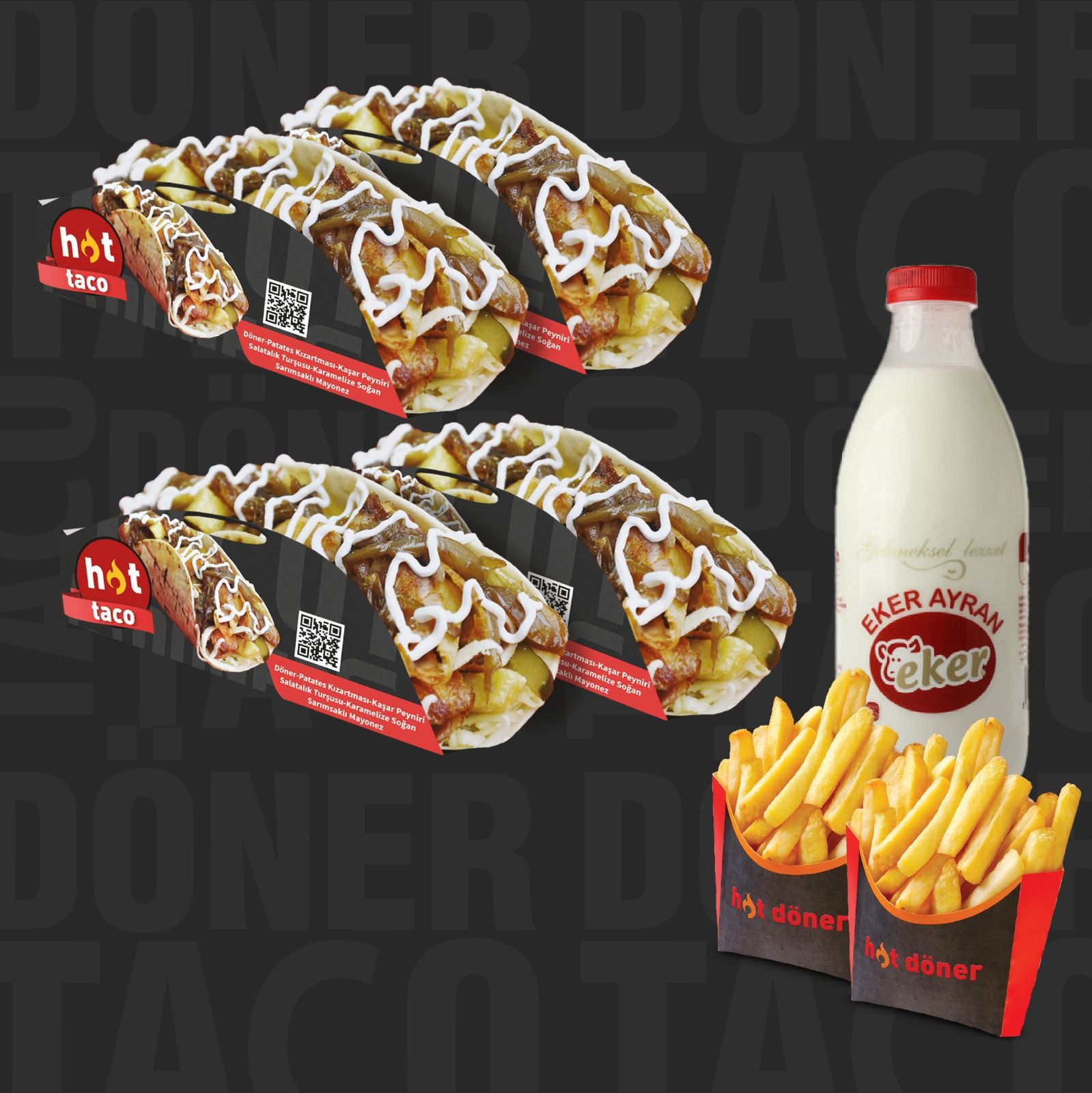 4 lü Tavuk Taco Expres Menü