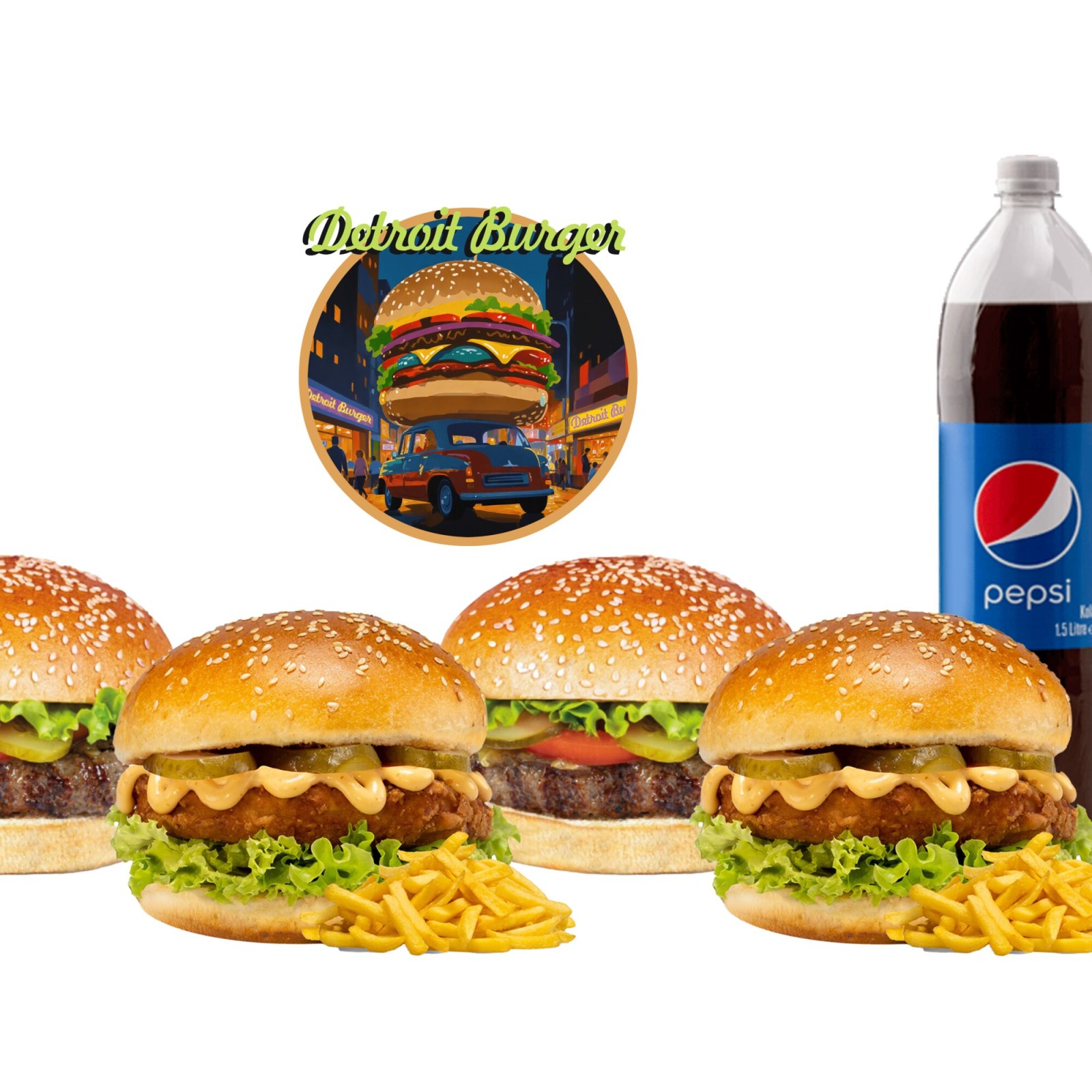 4 Kişilik Mix Burger Menü