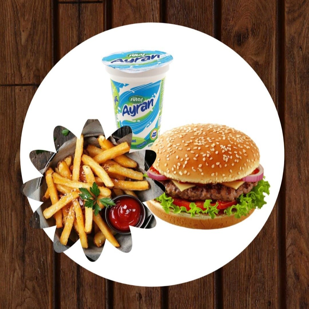 Tekli Hamburger Menü Ayranlı