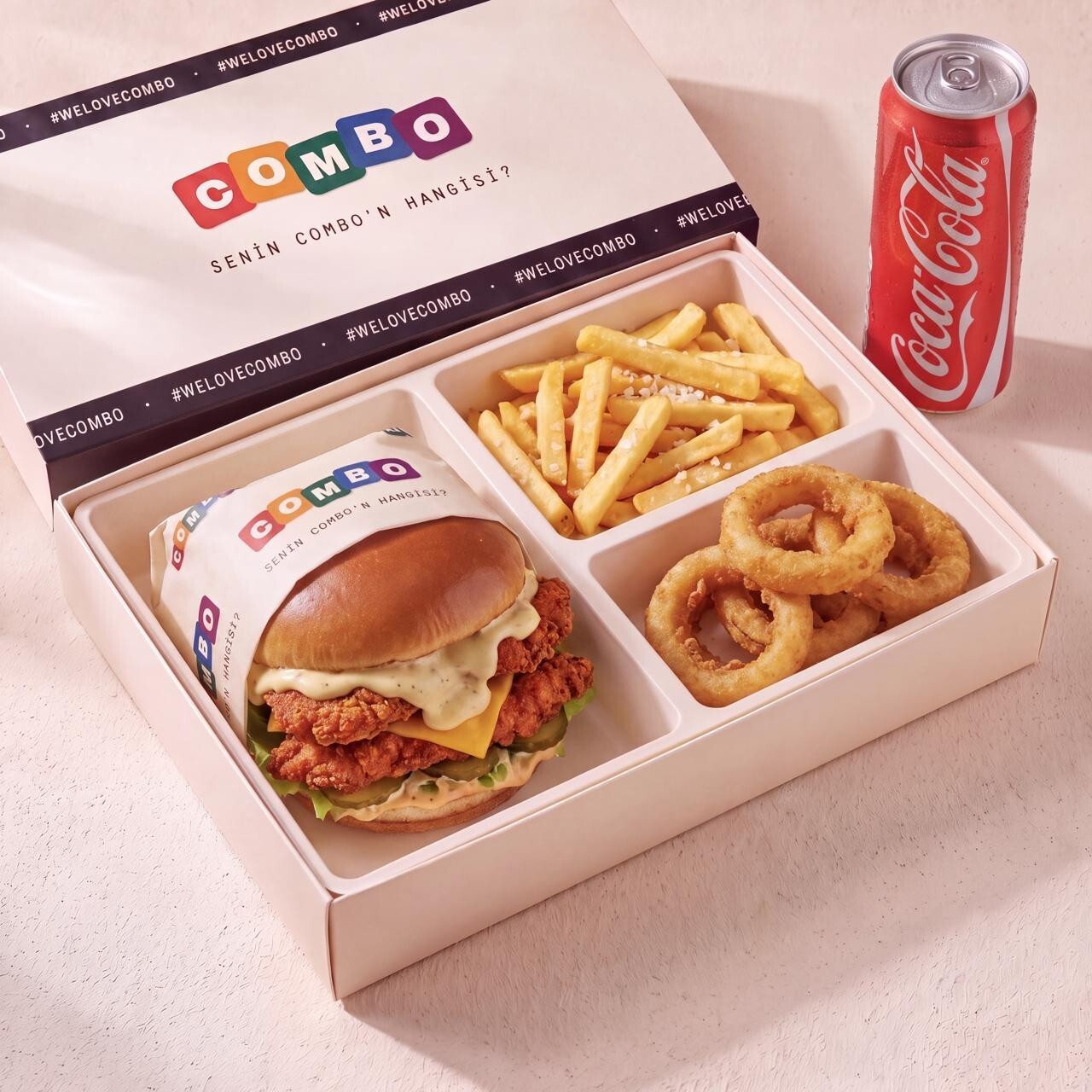 Patates Soslu Cajun Burger Menü +1 Kutu İçecek
