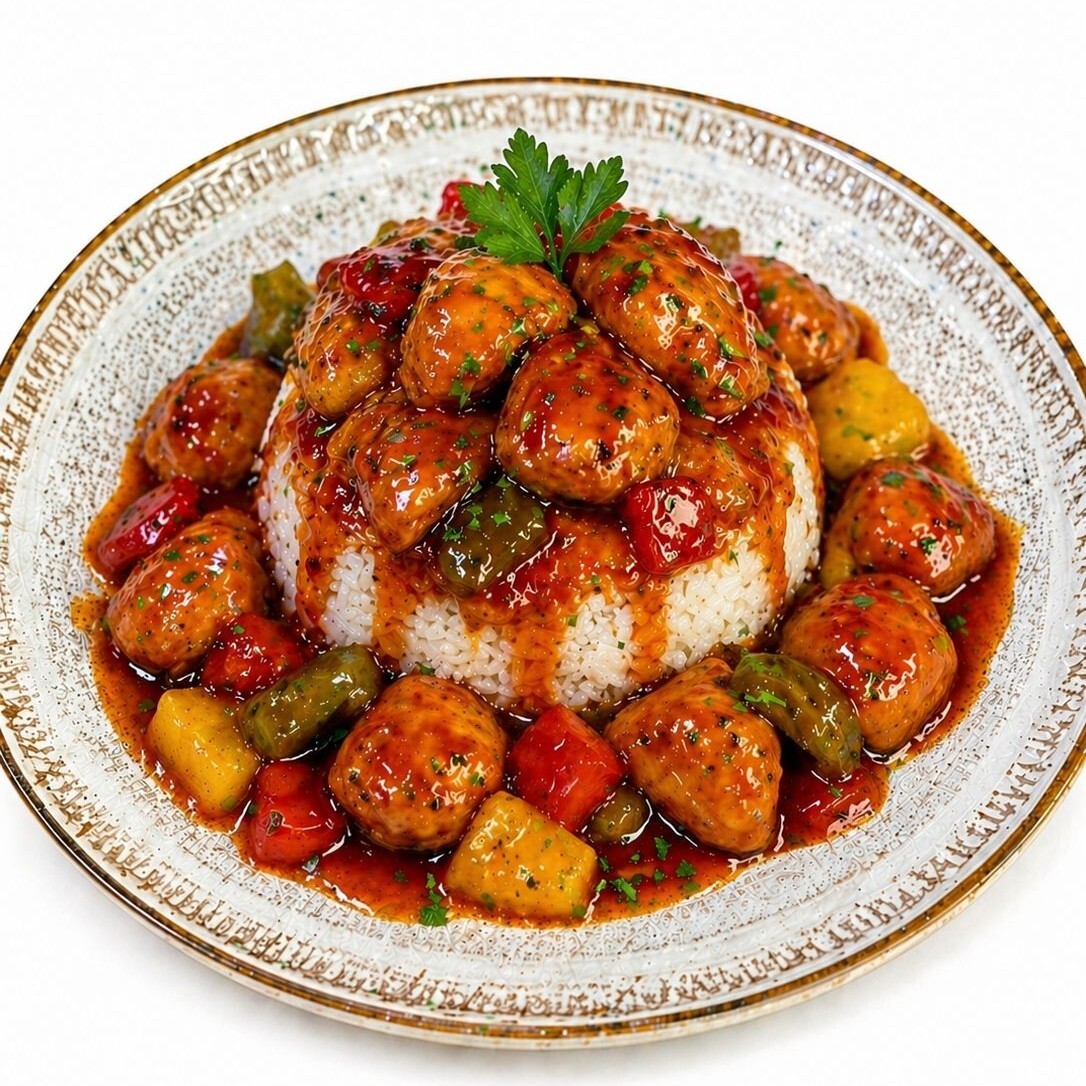Tatlı Ve Ekşili Tavuklu Pilav