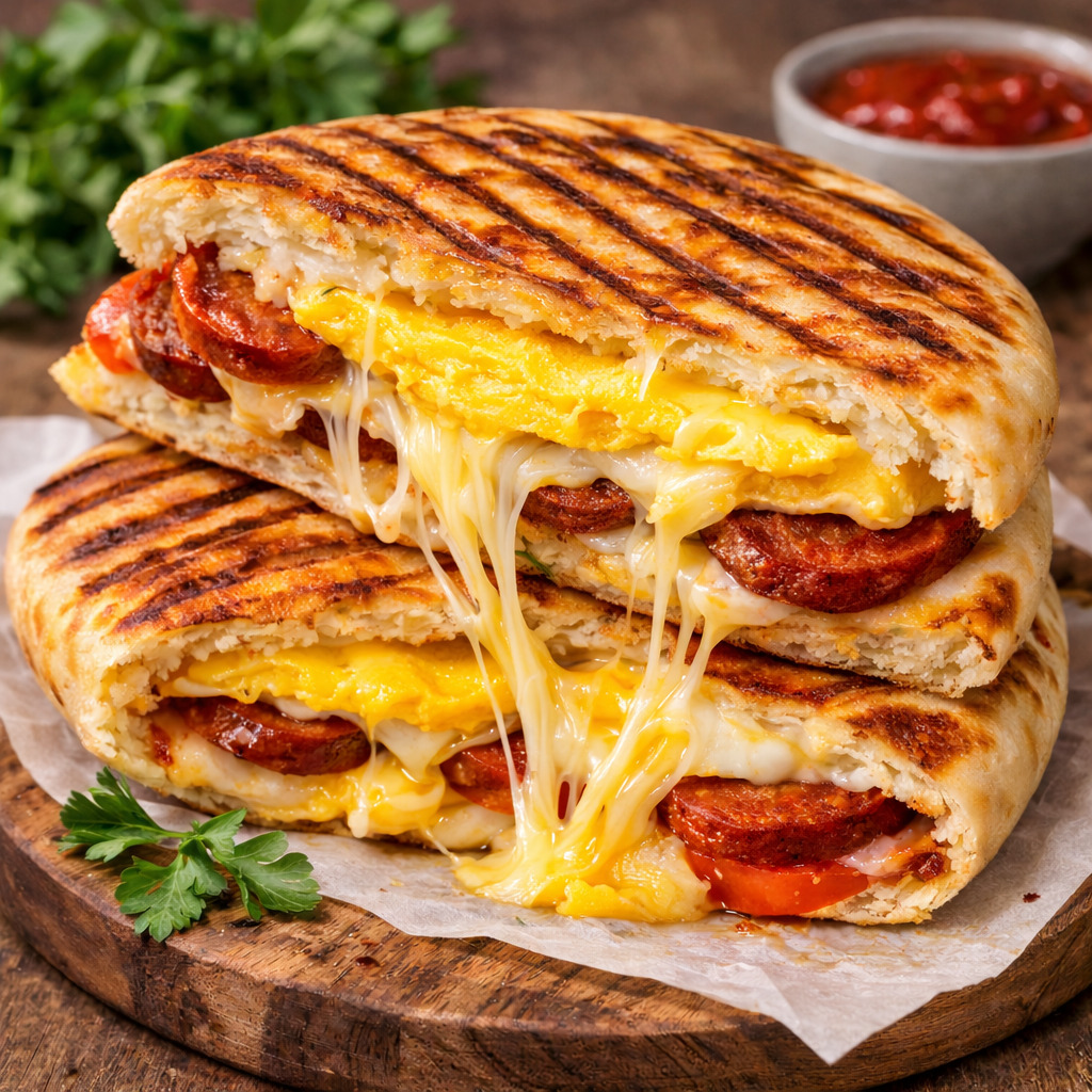 Yumurtalı Sucuklu Kaşarlı Tost