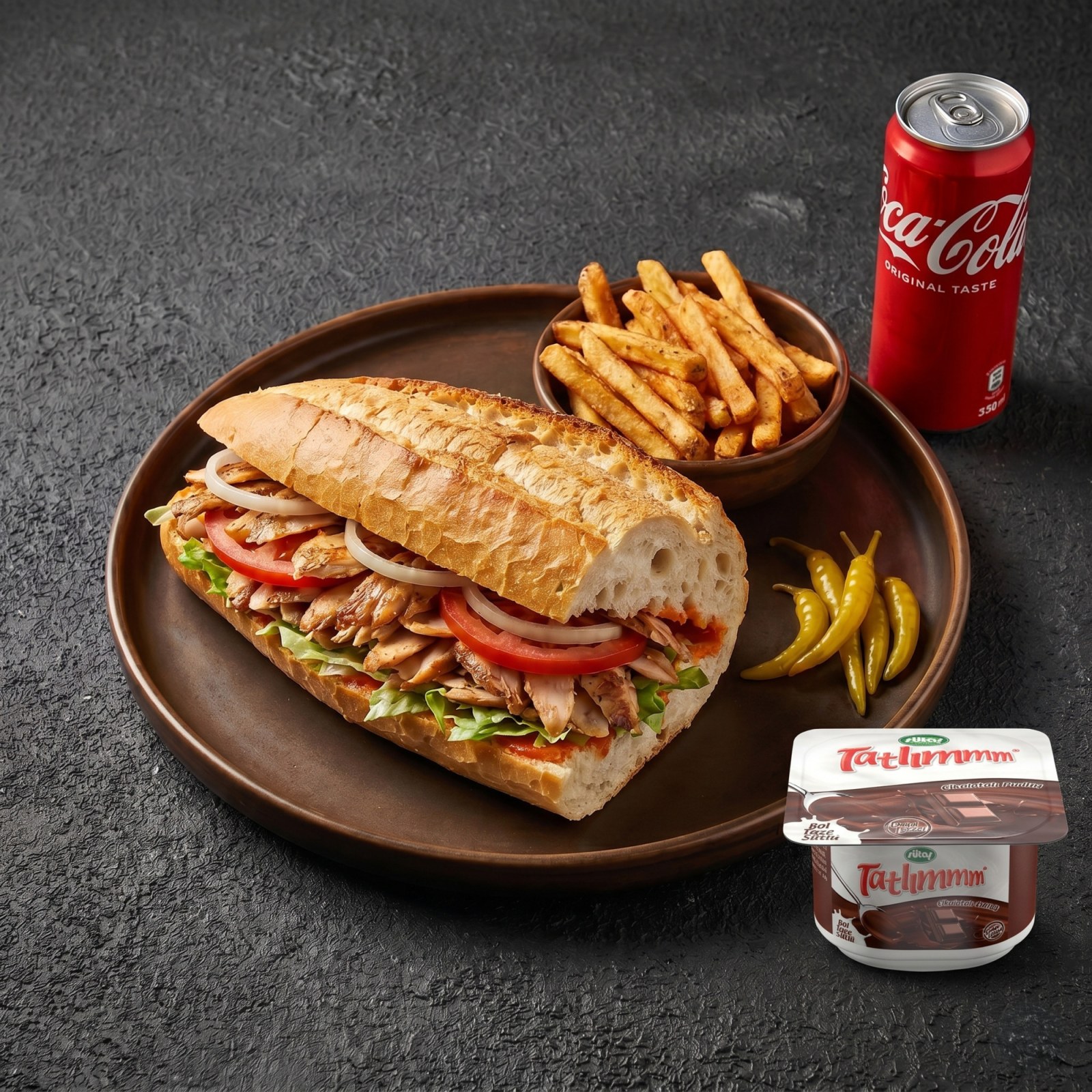 Yarım Ekmek Arası Tavuk Döner Menü (100 gr.)