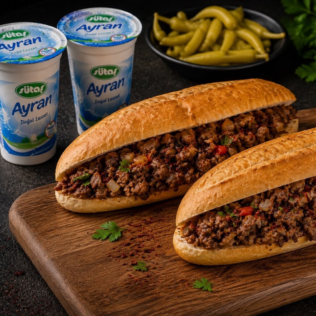 Et Tantuni (2 Adet ekmek arası + 2 Adet Ayran 175 ml )