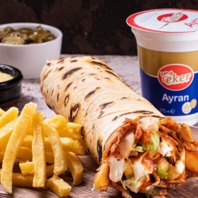 (80 Gr) Hatay Usulü Dürüm+Ayran(200 Ml)+Patates Kızartması