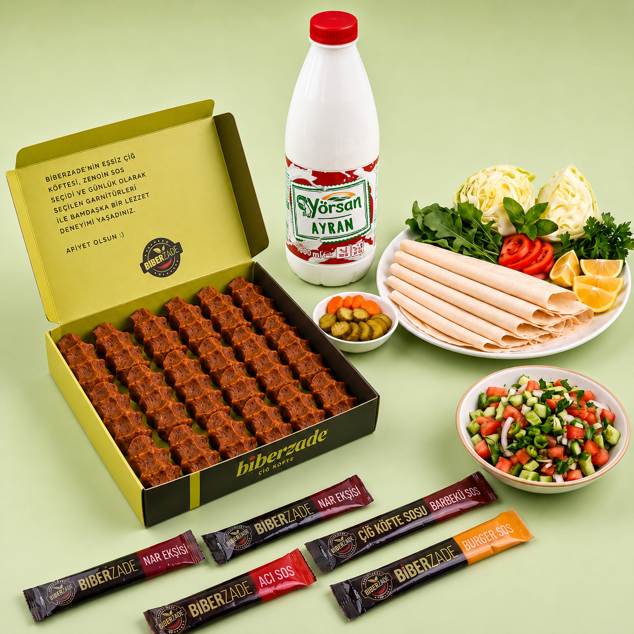 Çiğ Köfte Porsiyon Menü (800 Gr.)