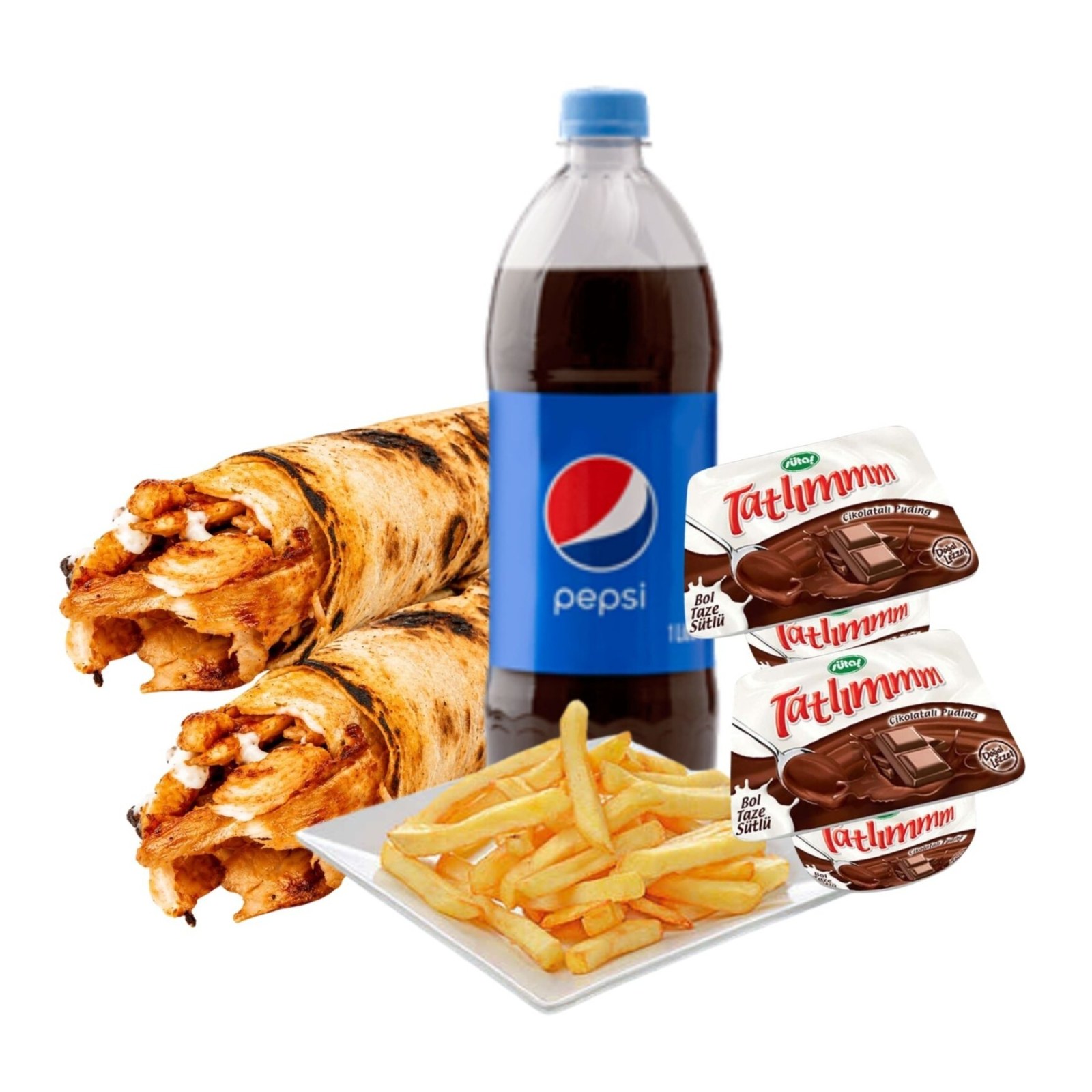 2'li Acıktım Tavuk Döner Dürüm Menü