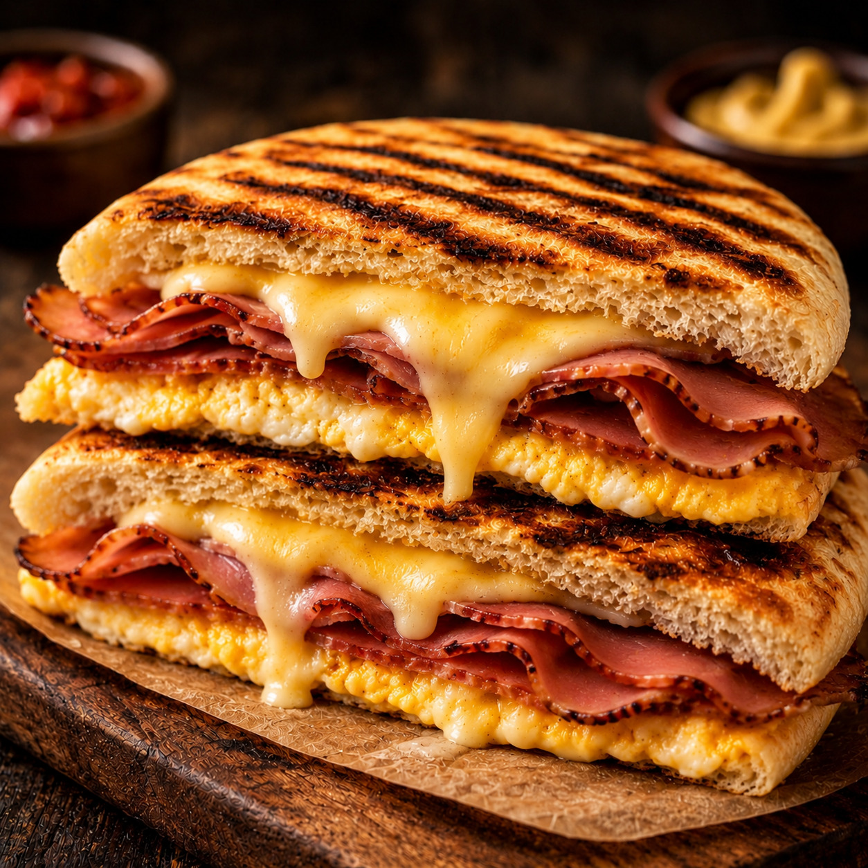 Yumurtalı Füme Etli Kaşarlı Tost